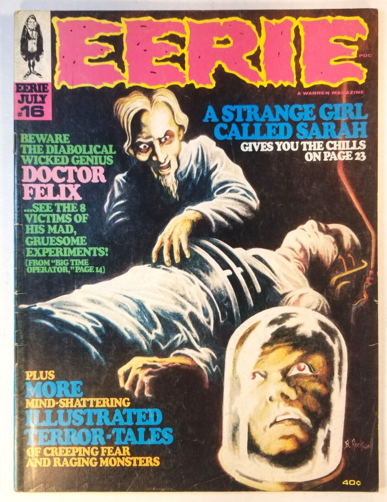 EERIE #16 Warren 1968 Barry Rockwell cover VG/VG+ Johnny Craig COMBINE SHIPPING