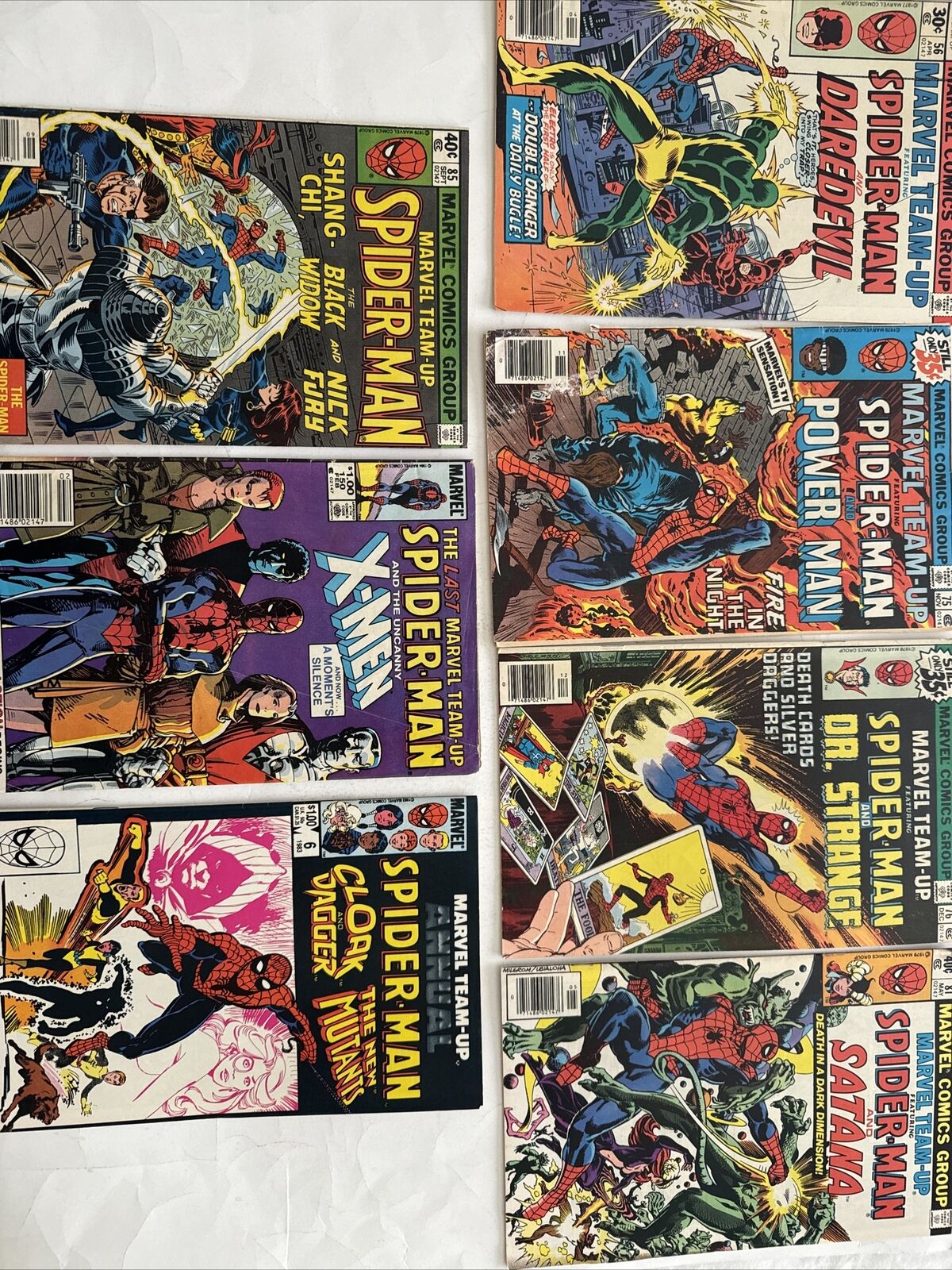Marvel Team-Up Bronze Age Spiderman Lot Of 7: 56 75 76 81 85 150 & Annual 6