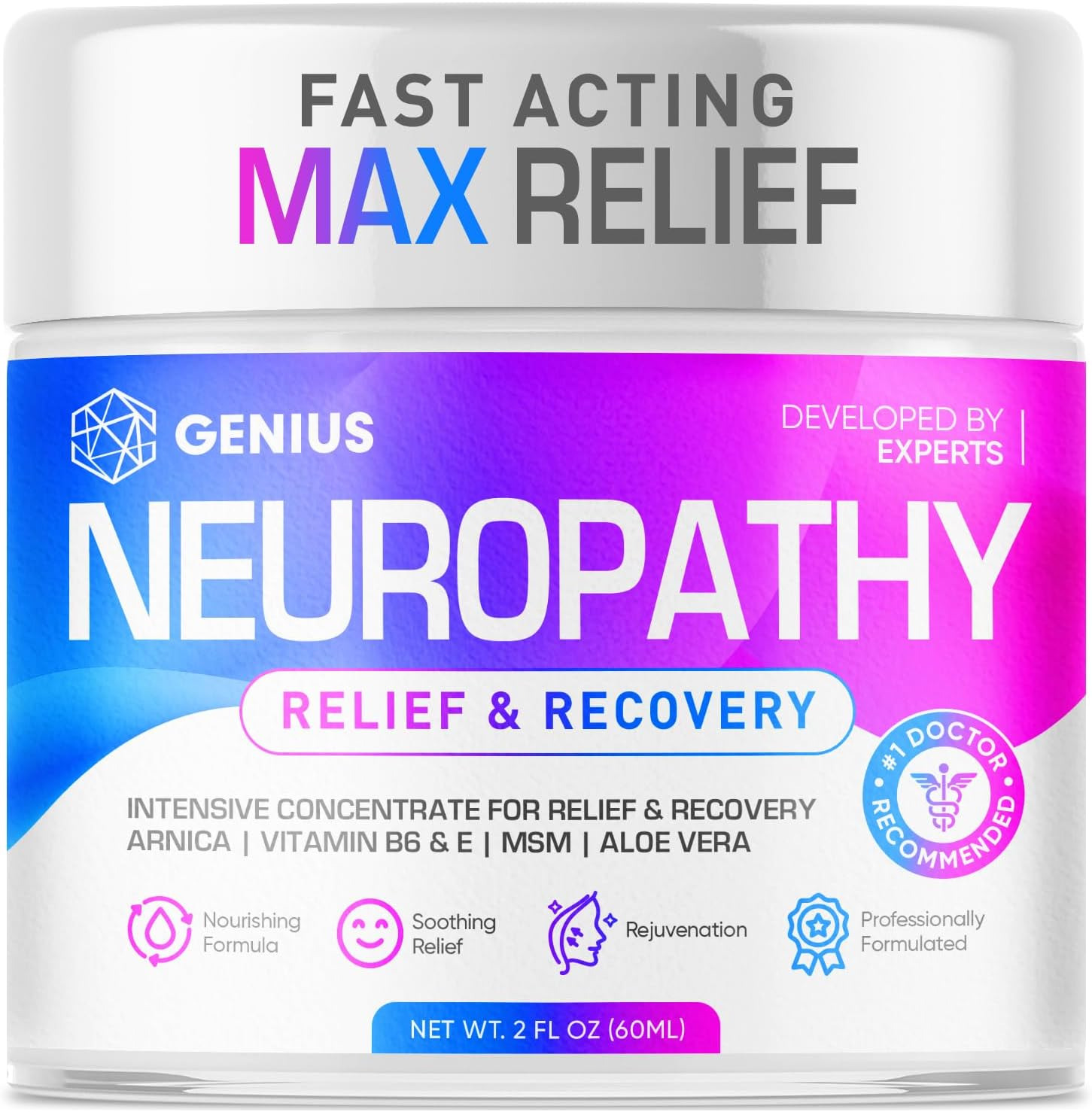  Neuropathy Nerve Relief Cream with Arnica and Vitamin B6 - Maximum Strength for