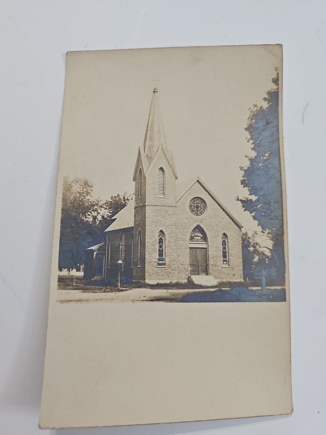 RPPC country church unknown location ~ real photo postcard