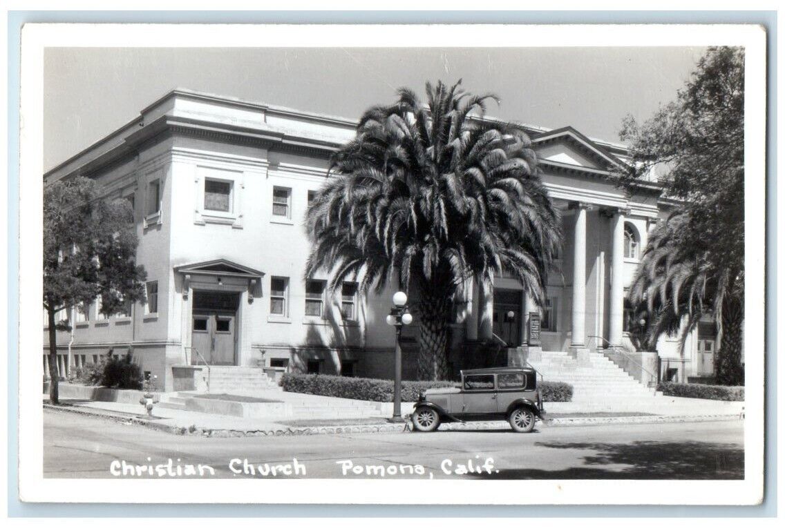 c1940's Christian Church Building Pomona California CA RPPC Photo Postcard