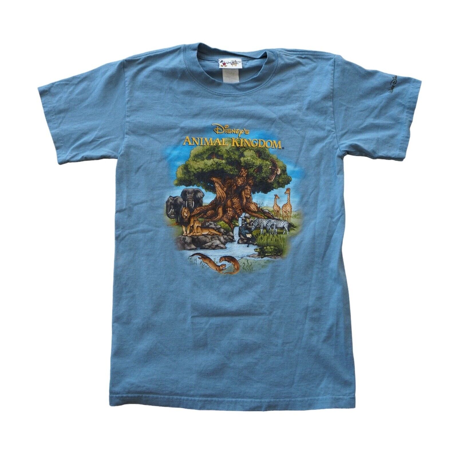 Walt Disney World Vintage Y2K Animal Kingdom T-Shirt Blue Unisex Small (S)