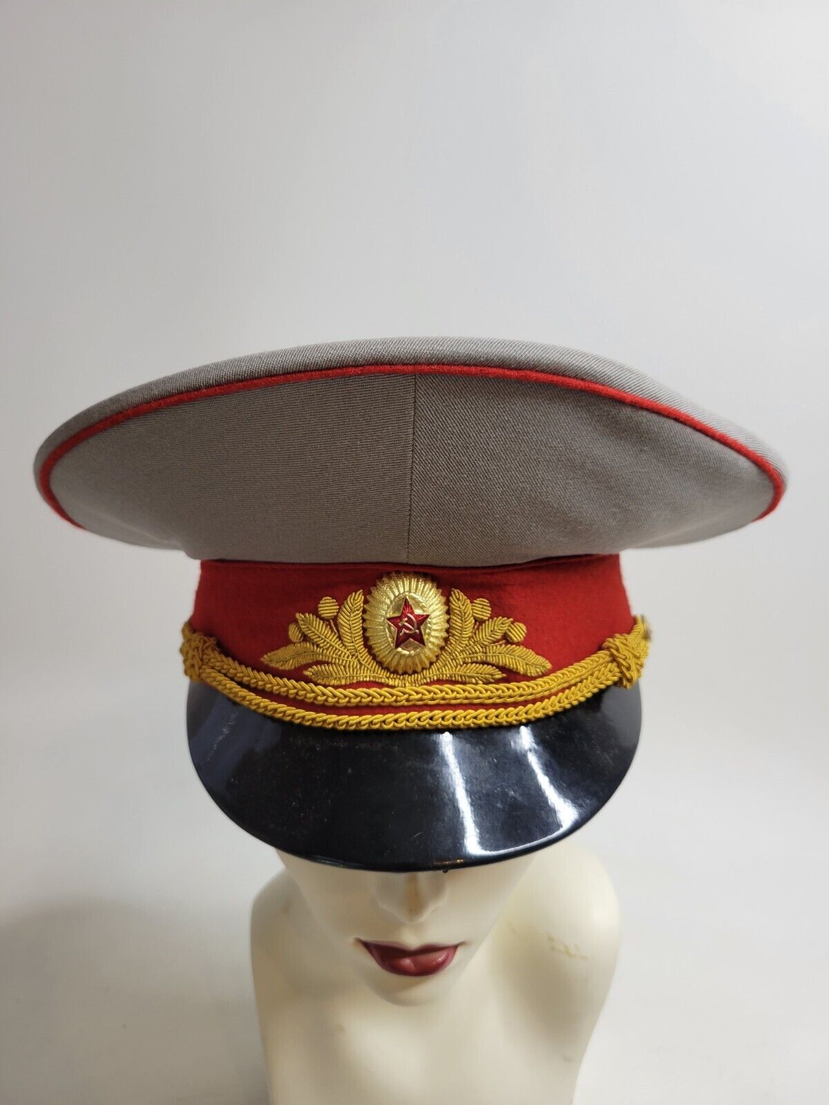 RUSSIAN SOVIET GENERAL PARADE MILITARY UNIFORM VISOR HAT Vintage Size 57