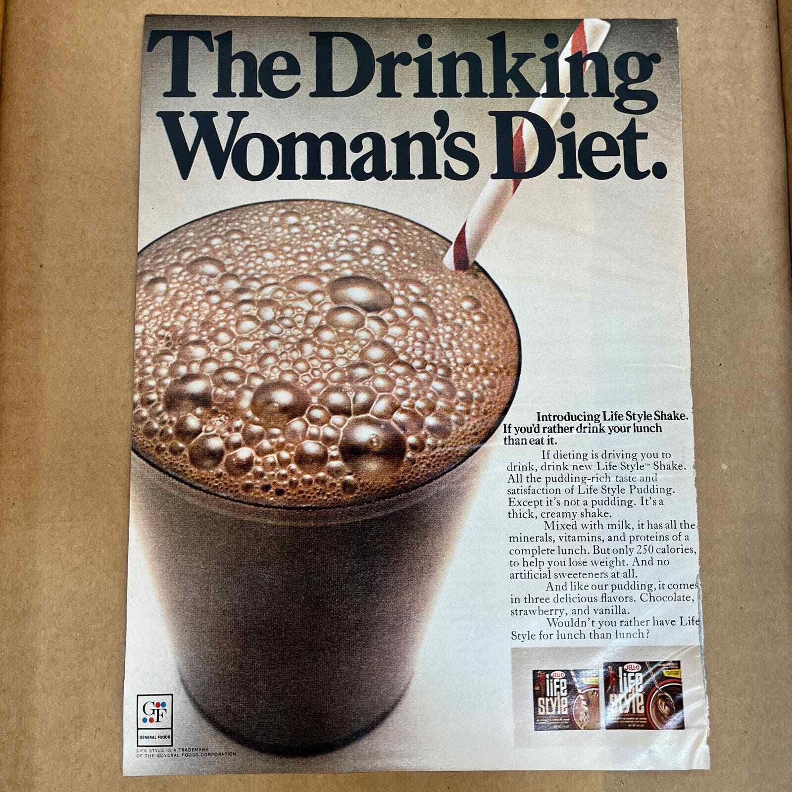 Vintage Print Magazine Ad 1971 General Foods The Drinking Woman\'s Diet Shake