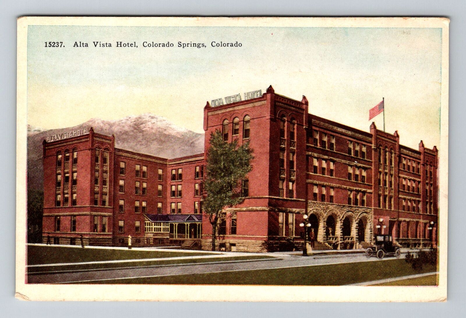 Colorado Springs CO-Colorado, Alta Vista Hotel, Advertising, Vintage Postcard