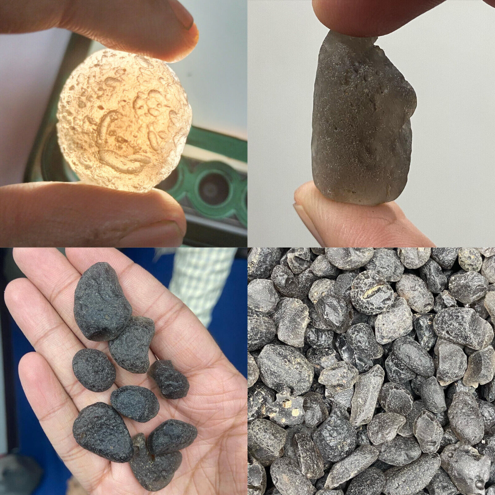 45 GRAMS Raw Colombianite Tektite Crystal 12-24 MM Cintamani, Ancient Obsidian