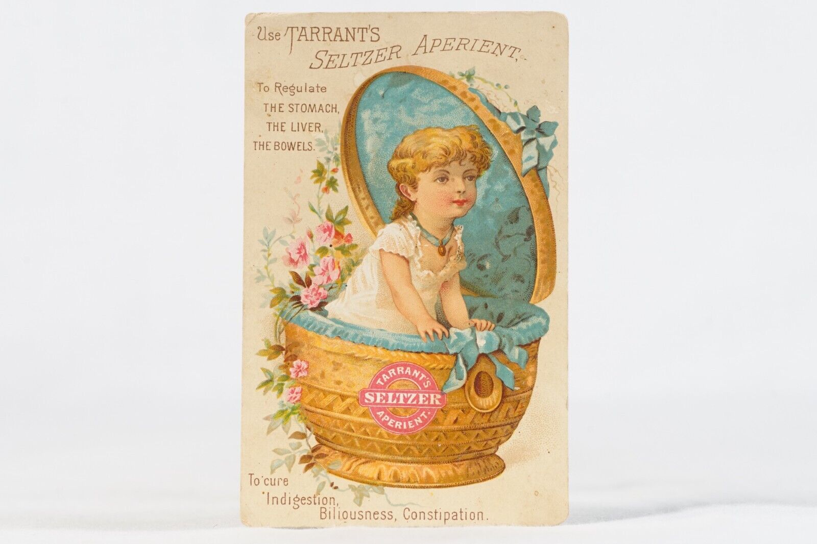 Tarrant's Seltzer Aperient Stomach Liver Bowls Victorian Metamorphic Trade Card