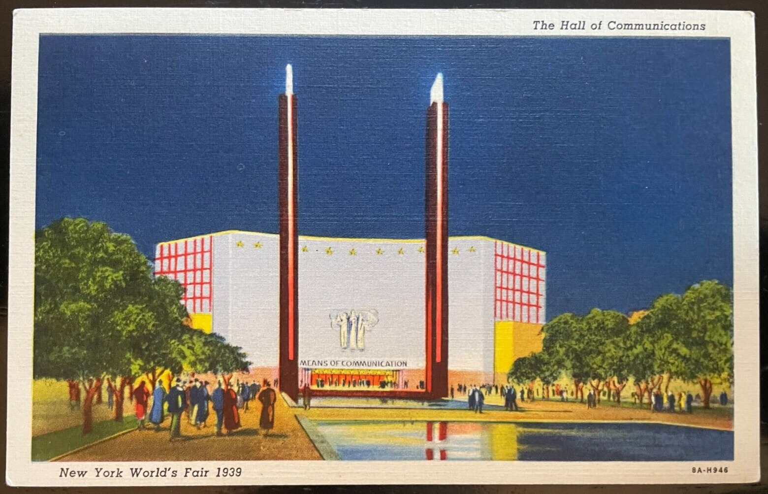 Vintage Postcard 1939 NY World\'s Fair, Hall of Communications, Flushing New York
