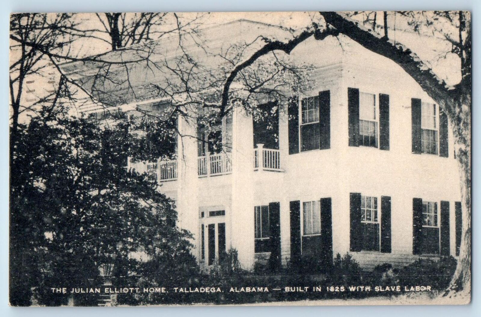 Talladega Alabama AL Postcard The Julian Elliot Home Built 1825 1964 Antique