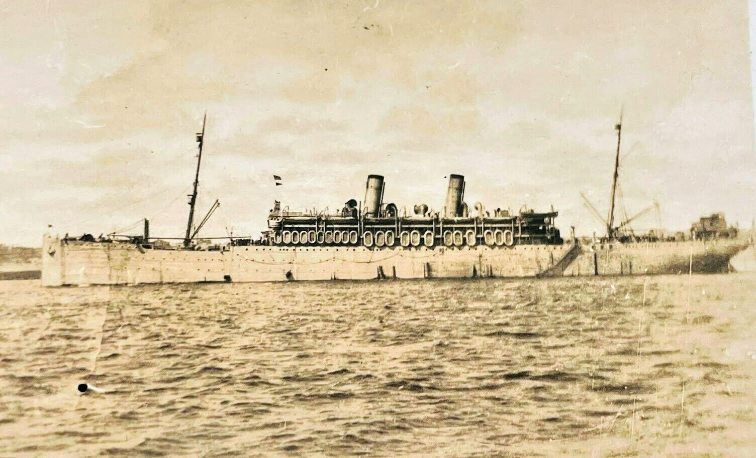 Antique Photo Postcard WW1 era Military Navy Ship Photograph RPPC WWI Picture