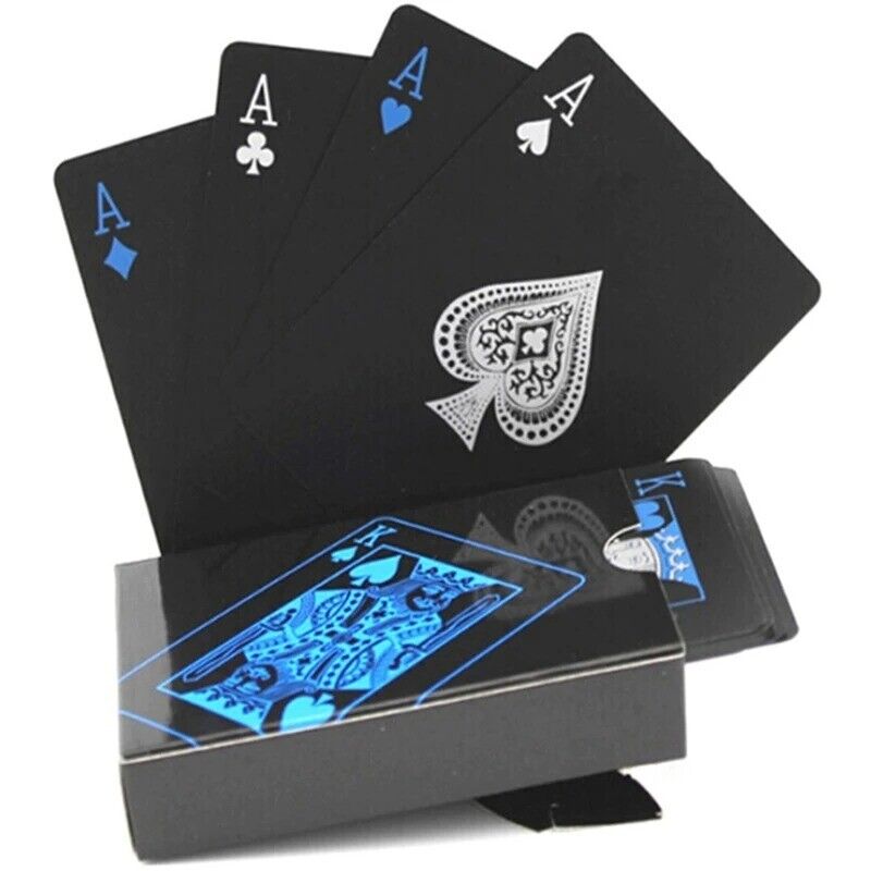 Black Playing Card Poker Deck Plastic material water resistant-Free Shipping
