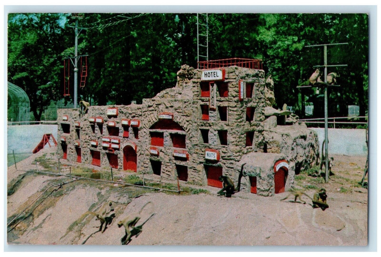 c1960\'s Monkey Island Gage Park Scene Topeka Kansas KS Unposted Vintage Postcard