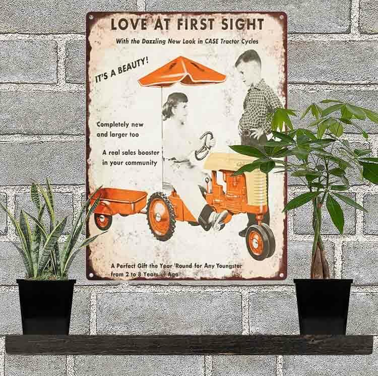 Pedal Car Case Tractor Gas Advertising Ad Baked Metal Repro Sign 9x12 60141
