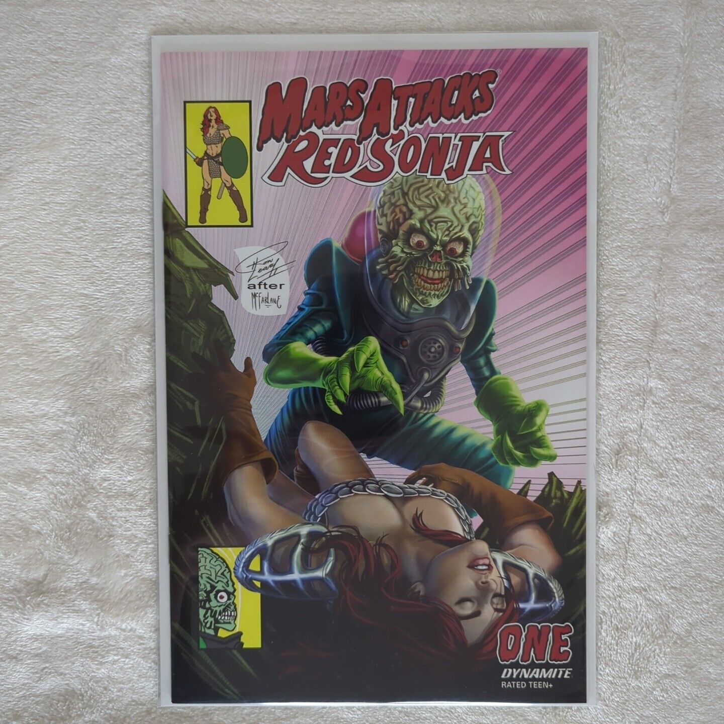 Mars Attacks Red Sonja #1 Variant Ron Leary ASM Homage Trade Cover Dynamite NN