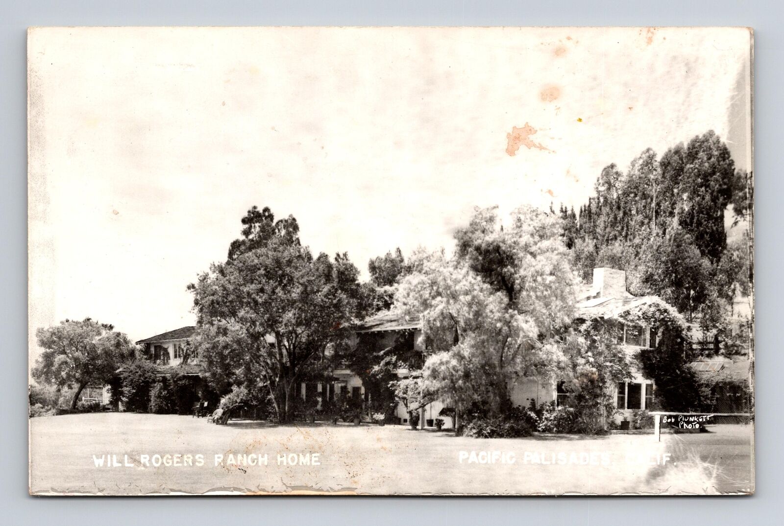 RPPC Postcard Pacific Palisades CA California Will Rogers Ranch Home