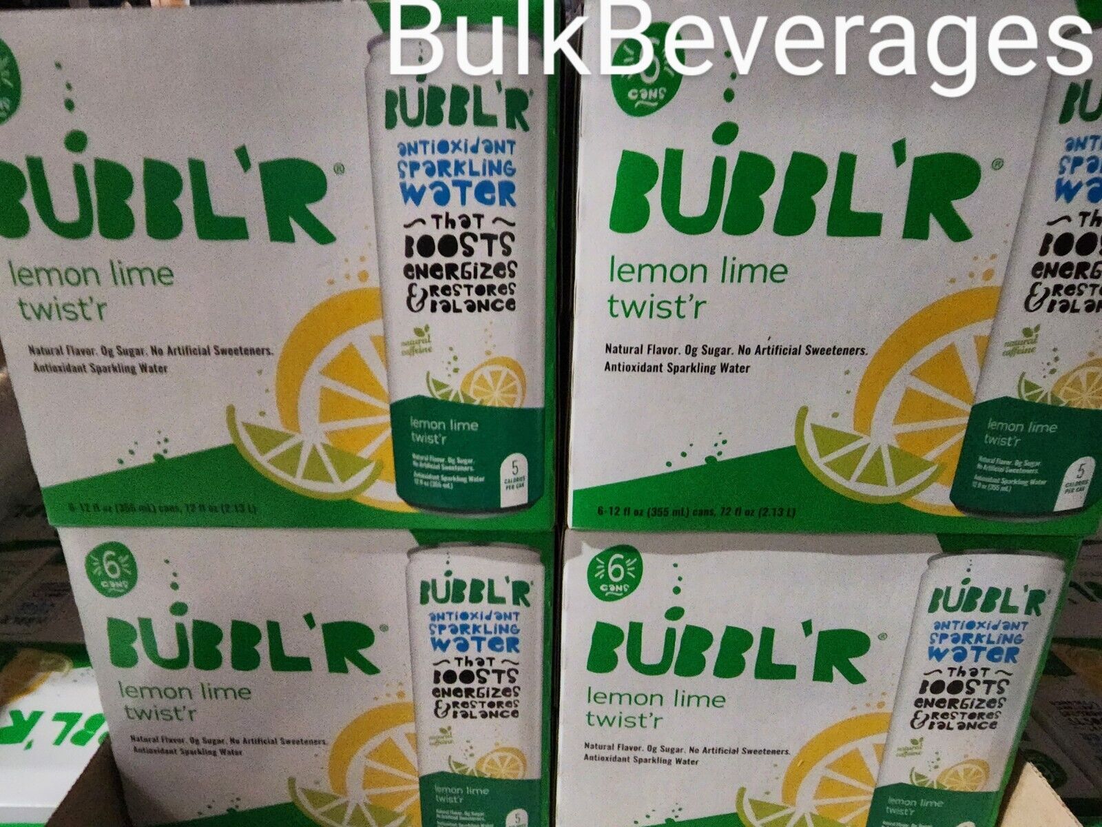 Bubbl'r Sparkling Antioxidant Water | Lemon Lime Twist'r | 12oz/12pk(2-6pk) NEW 