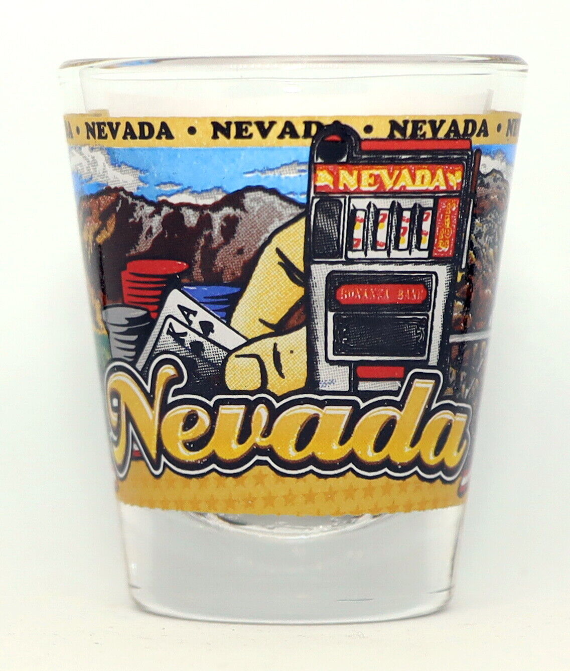 NEVADA STATE WRAPAROUND SHOT GLASS SHOTGLASS