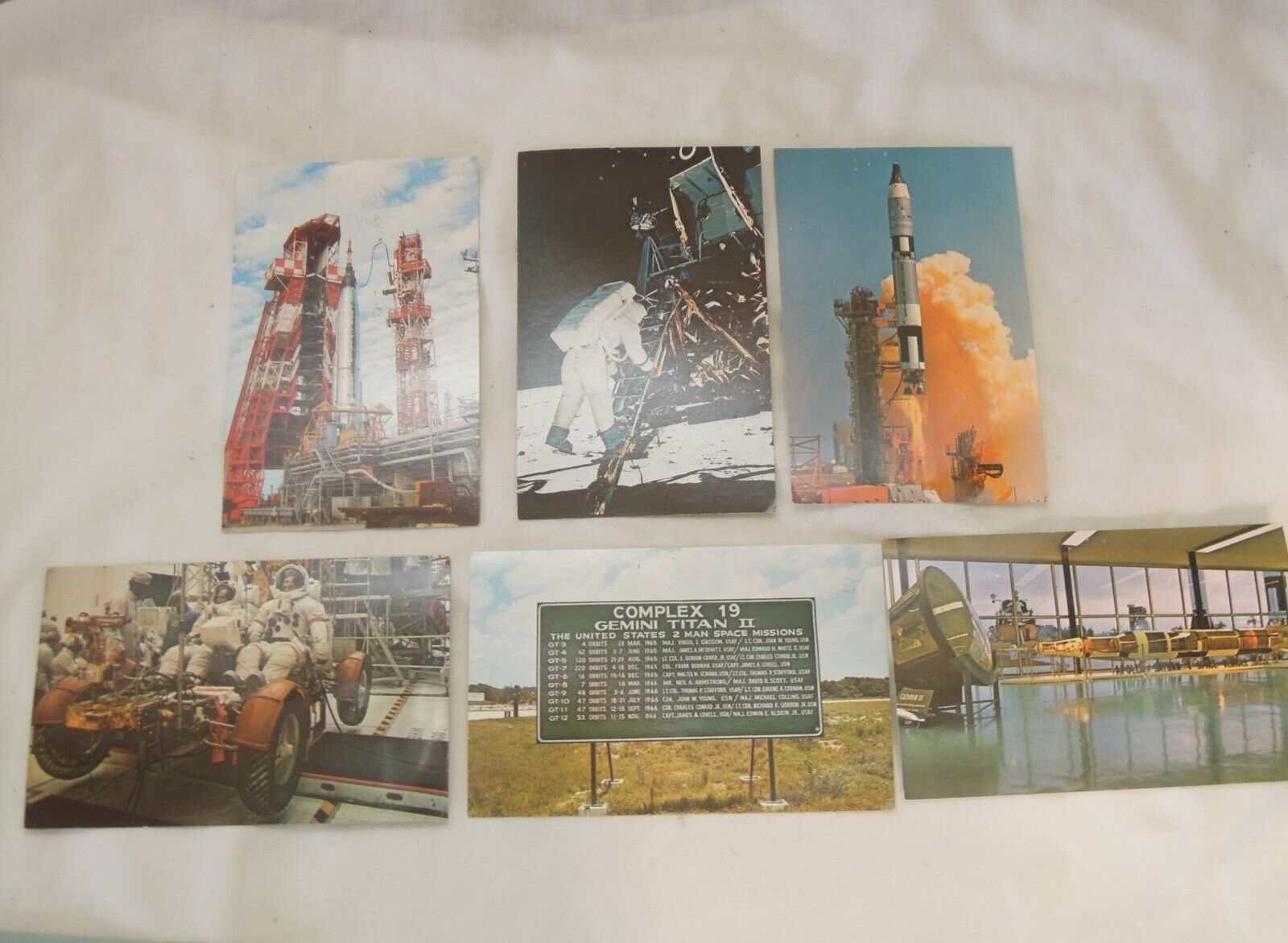 Six NASA Cape Kennedy Chrome Postcards