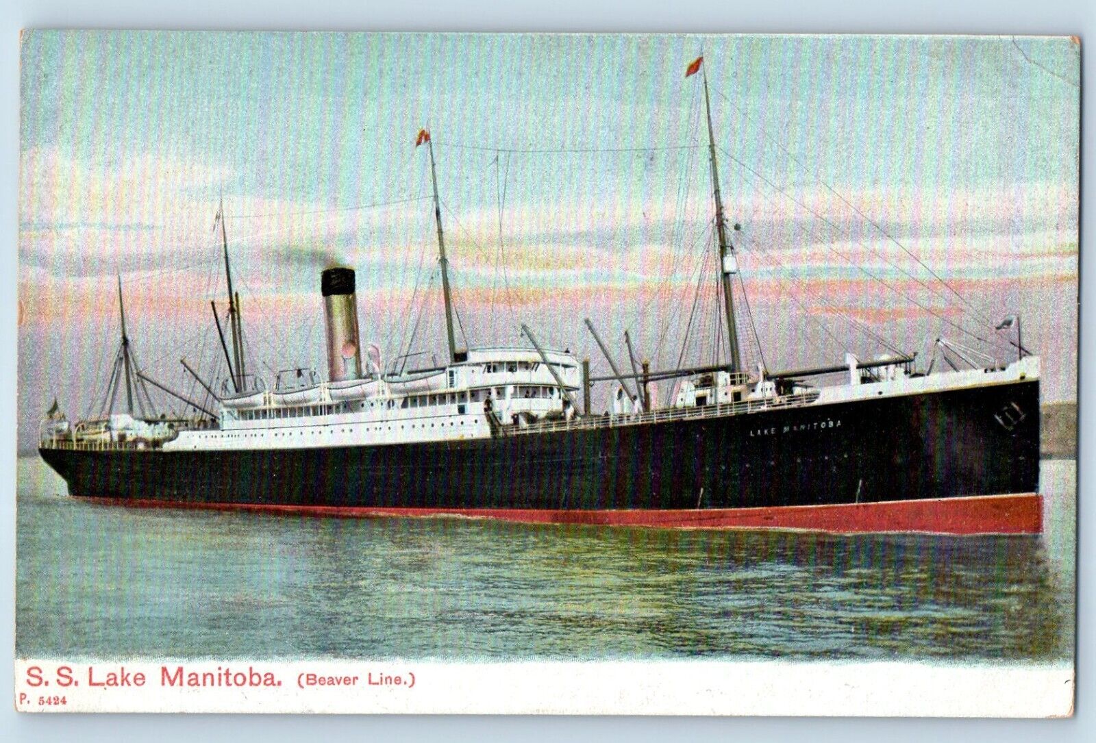 Manitoba Canada Postcard S S Steamer Ship At Lake Manitoba c1910's Antique