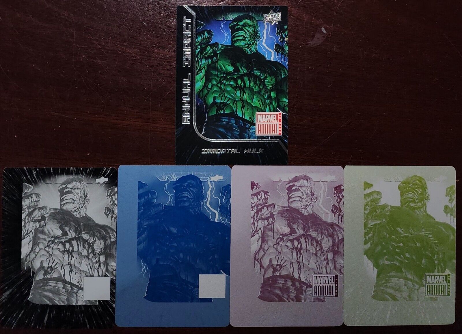 2020-21 Upper Deck Marvel Annual Hulk Printing Plate Rainbow Alex Ross Art