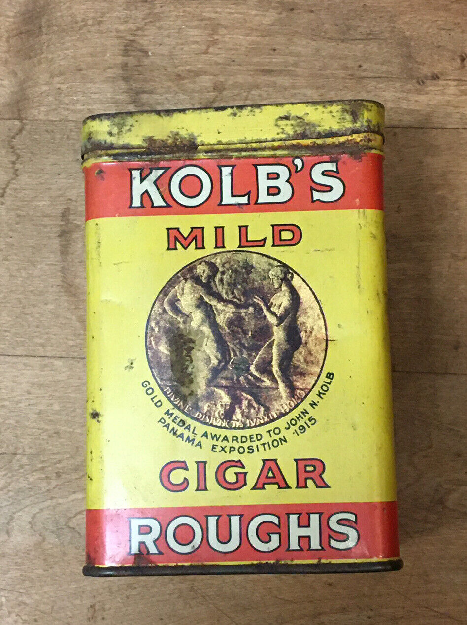 Vintage Kolb’s Mild Cigar Roughs Tobacco Can With Paper Inside*WOW