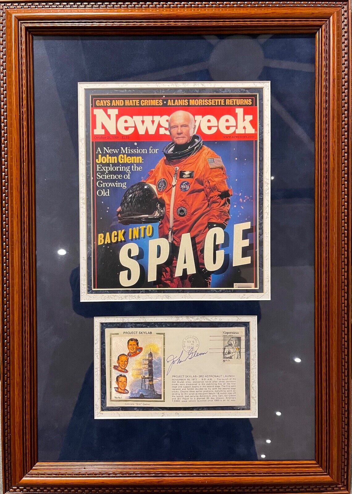 Astronaut John Glenn Framed 60cm X 40cm 100% Hand Signed FDC Presentation & COA