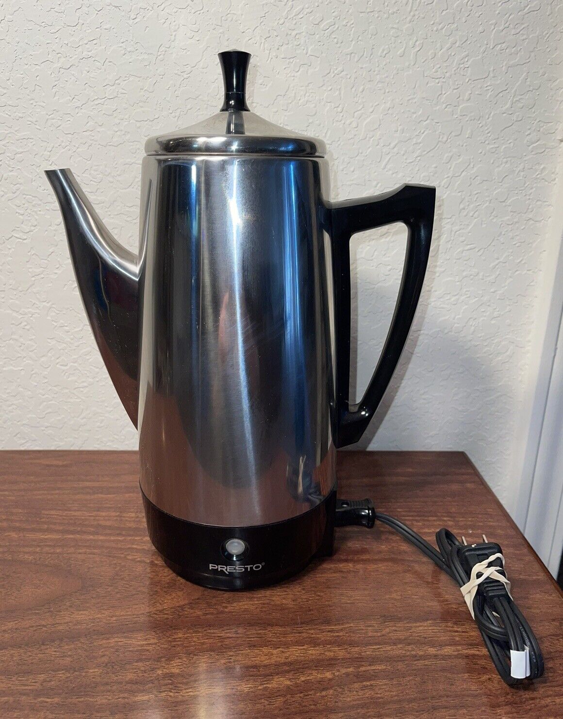 Vtg Presto 12 Cup Stainless Steel Electric Coffee Percolator Pot Model 0281105 