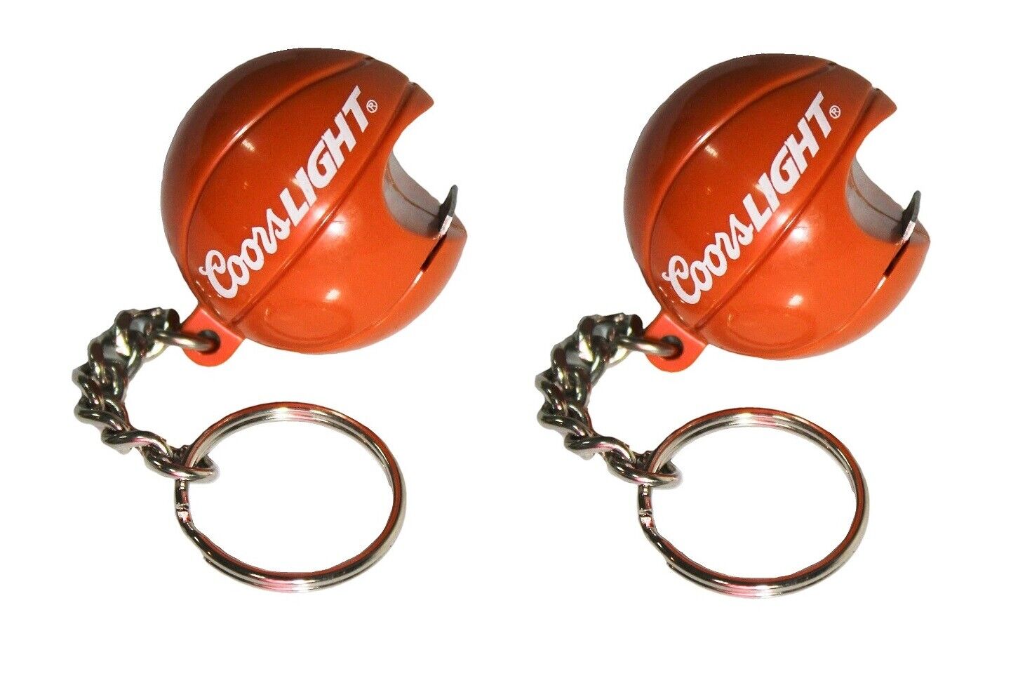 2 Coors Light Keychains Key Chains Basketball Shape Novelty Bottle Opener Logo