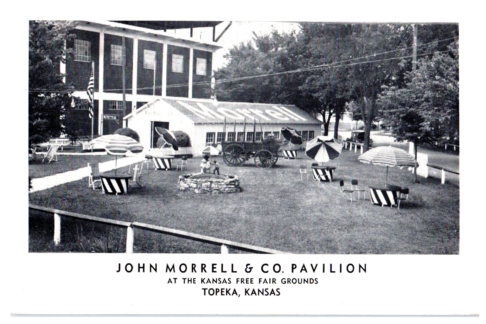 Postcard John Morrell and Company Pavilion at Kansas Free Fair Grounds Topeka KS