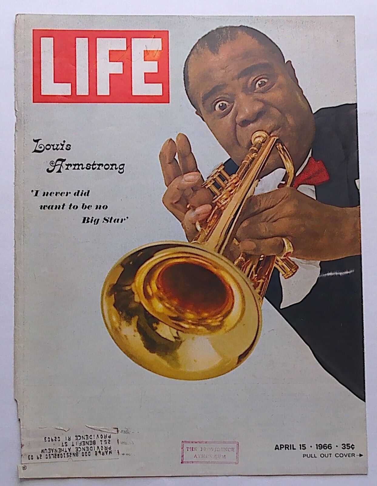 Life Magazine Cover Only  ( Louis Armstrong ) April 15, 1966