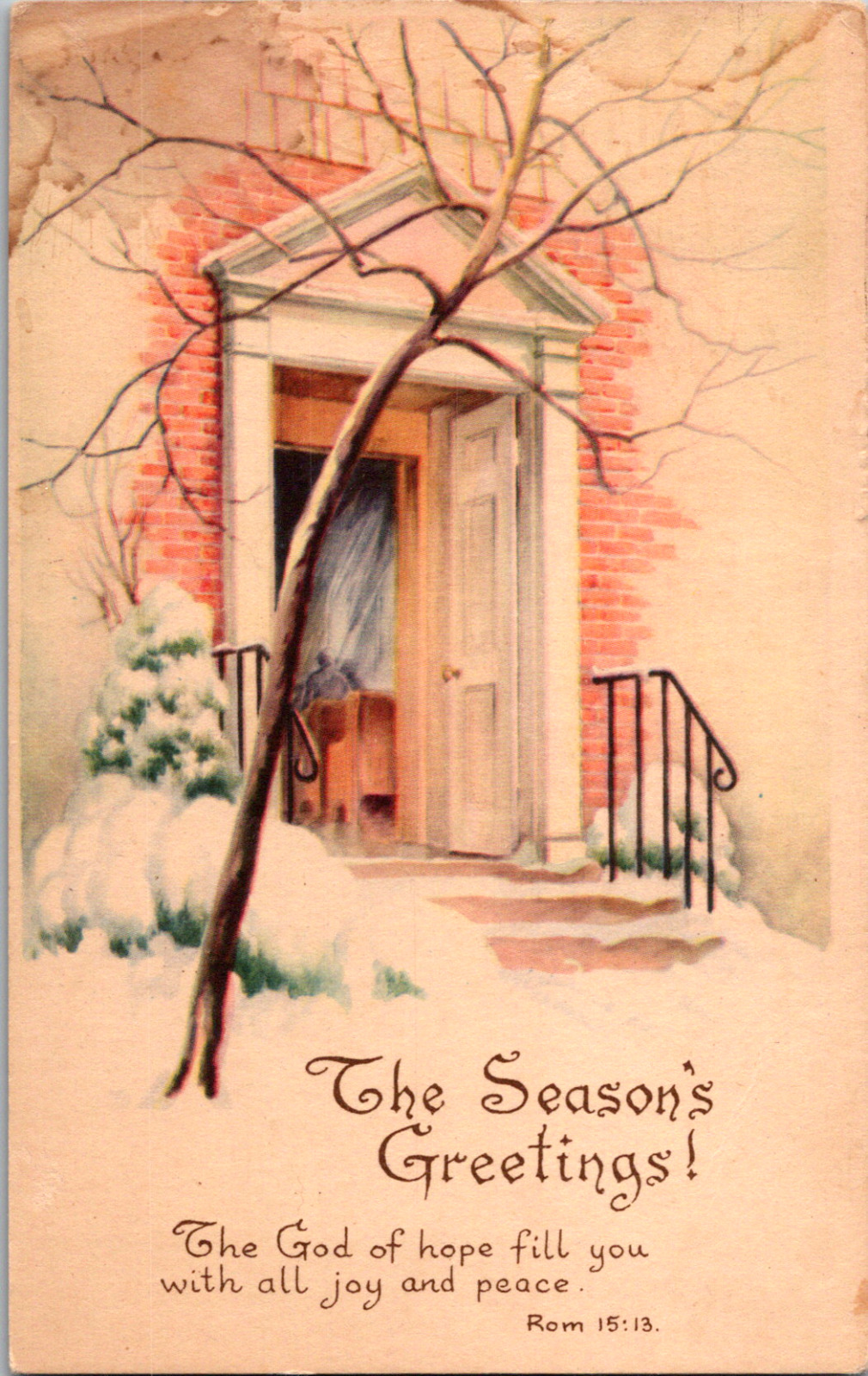 C. 1905 The Season's Greetings Postcard God Of Hope Fill You With Peace  & Joy