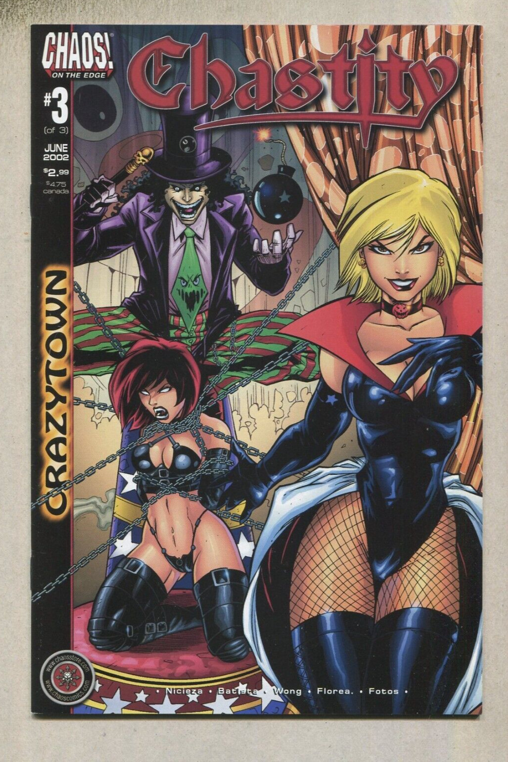 Chastity: #3 of 3  NM  \'Crazy Town\' Chaos Comics    D3