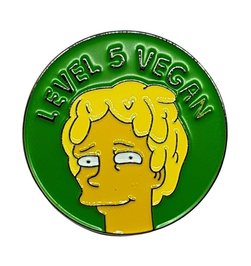 Vegan Pin Badge Level 5 Vegan Enamel Brooch Gift Quirky Fun Happy Statement