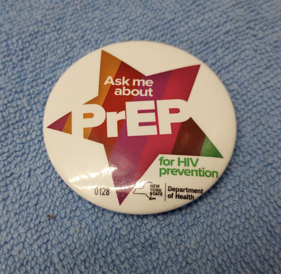 Pinback Pin Button - Ask Me About PrEP for HIV Prevention