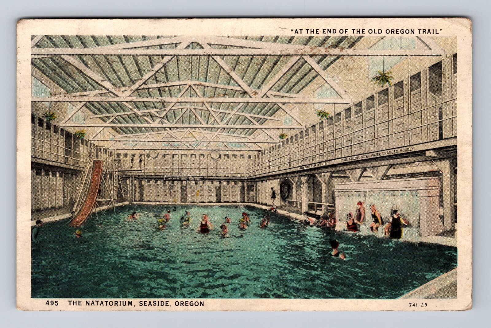 Seaside OR-Oregon, The Natatorium, Antique, Vintage c1931 Postcard