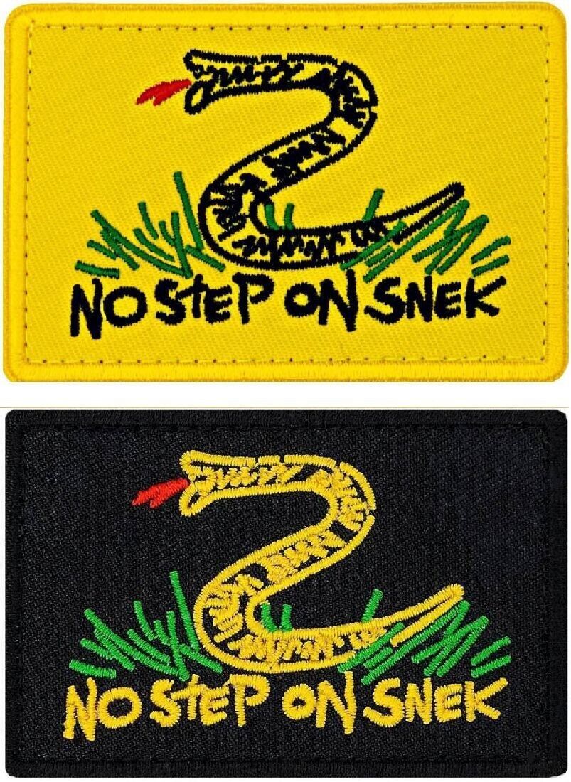 No Step on Snek Embroidered Morale Patch  | 2PC  HOOK BACKING 3\