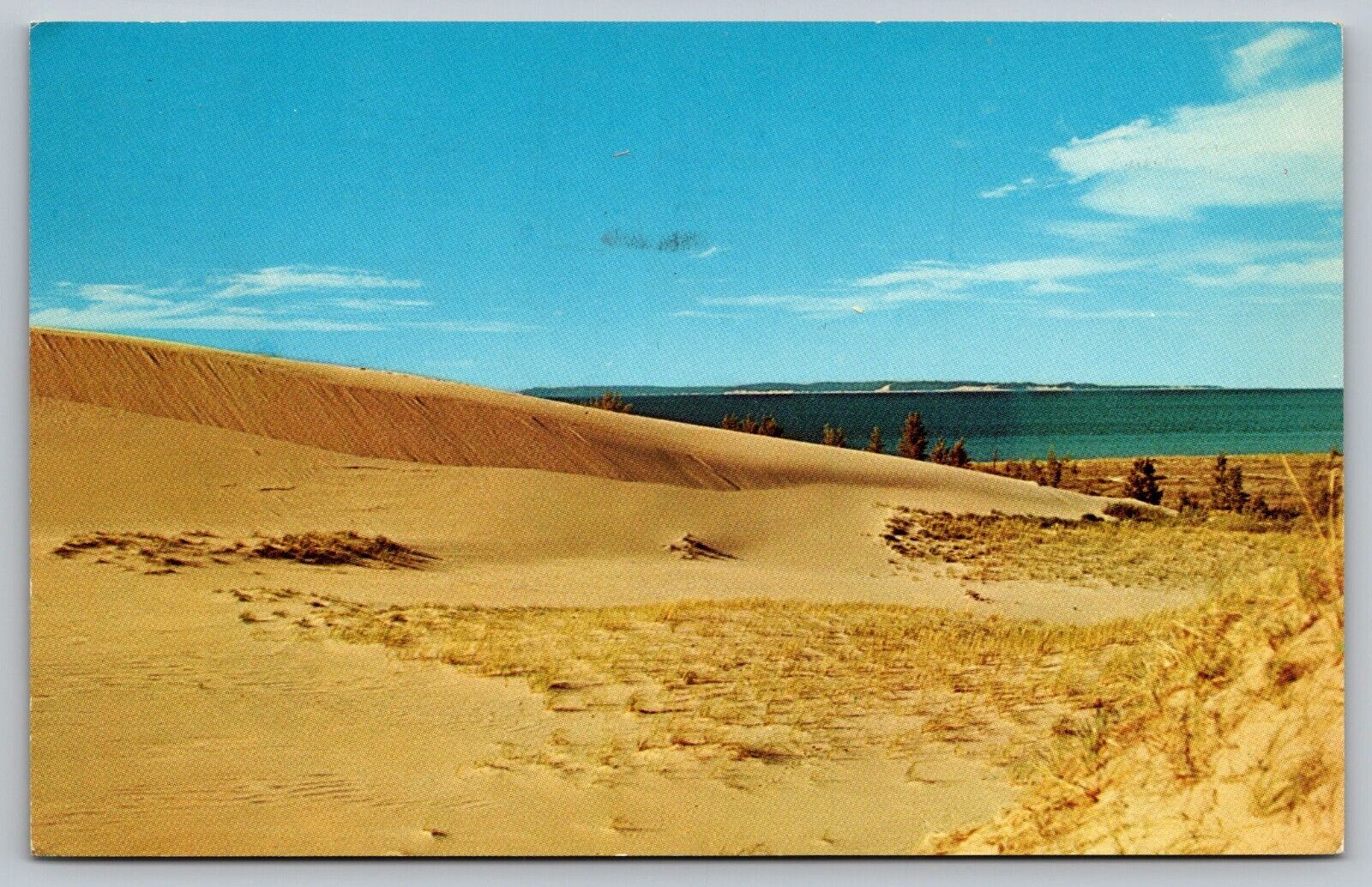 Postcard Picturesque Duneland Sleeping Bear Dunes Lake Michigan VTG c1960  I3
