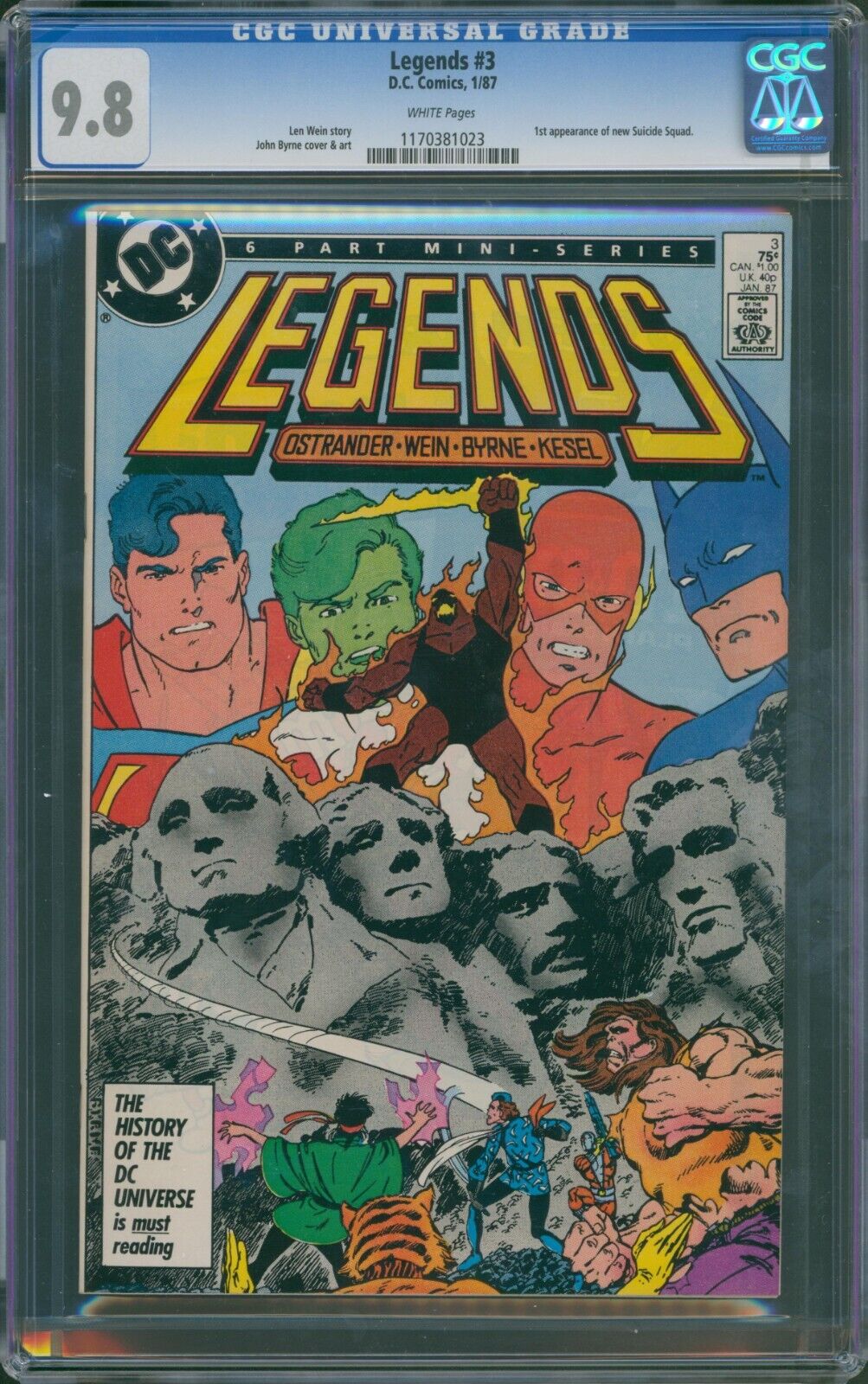 Legends #3 1987 CGC 9.8 White Pages