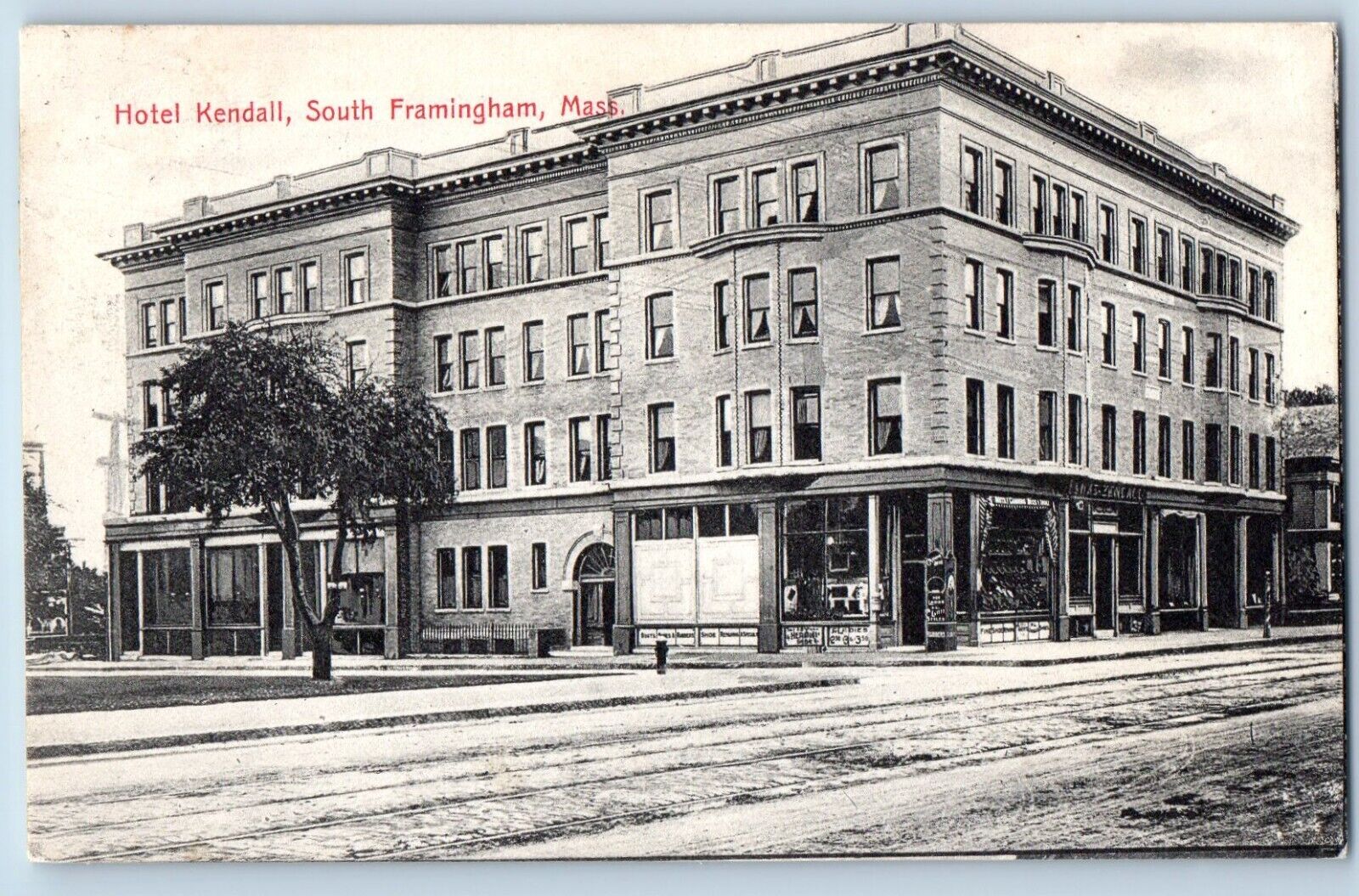 Framingham Massachusetts MA Postcard Hotel Kendall South Building Exterior 1905