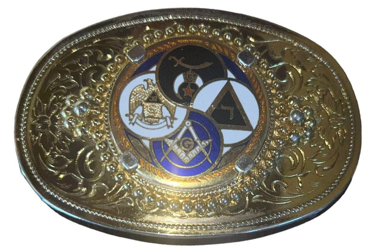 Vintage Masonic Belt Buckle 32nd DEGREE SCOTTISH RITE 1981 Harry Klitzner