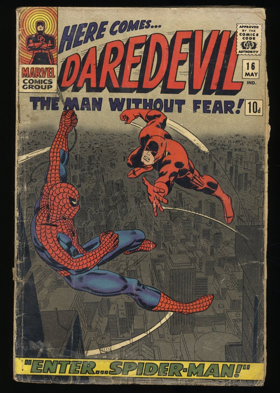 Daredevil #16 GD+ 2.5 See Description (Qualified) UK Price Variant Marvel 1966
