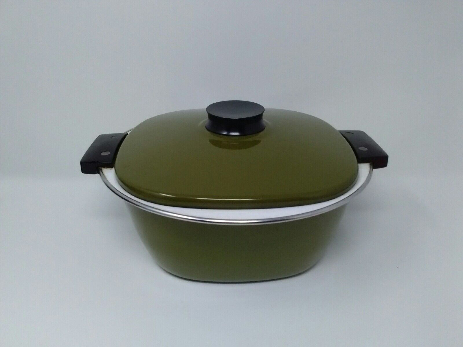 Vintage CATHRINE HOLM Green Enamel Cook Pot Made In Holland