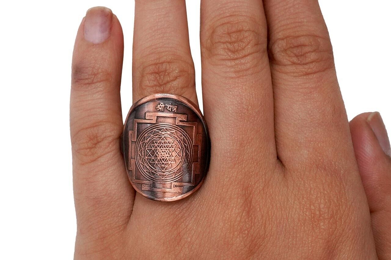 Shree Yantra Ring In Pure Copper Energized