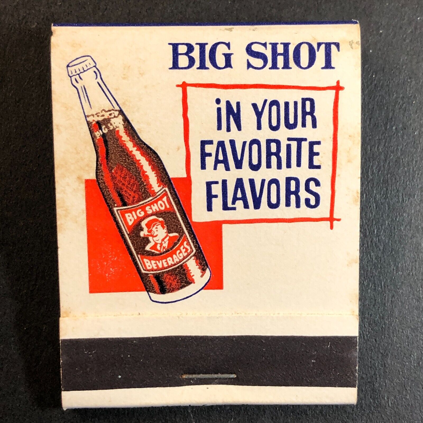 Big Shot Beverages Metairie, LA Baseball Full Matchbook VGC c1950's-60's