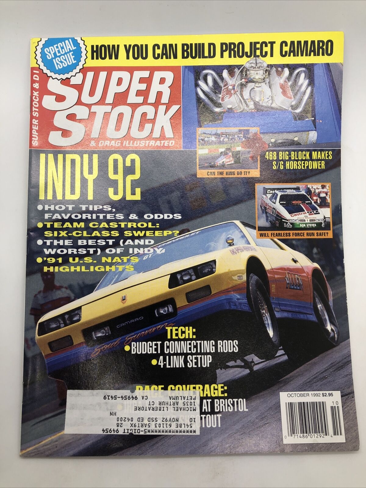 Super Stock & Drag Illustrated Magazine October 1992 Indy 92 / How Tips 