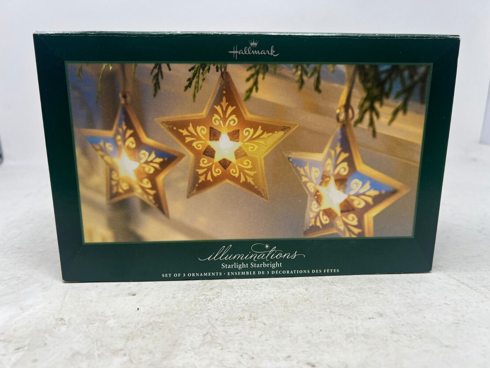  2005 Hallmark Illuminations Starlight Starbright Christmas Ornament Box Set