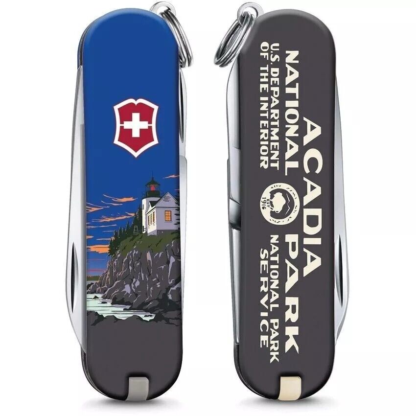 Victorinox pocket knife Swiss Army Classic Acadia National Park lighthouse