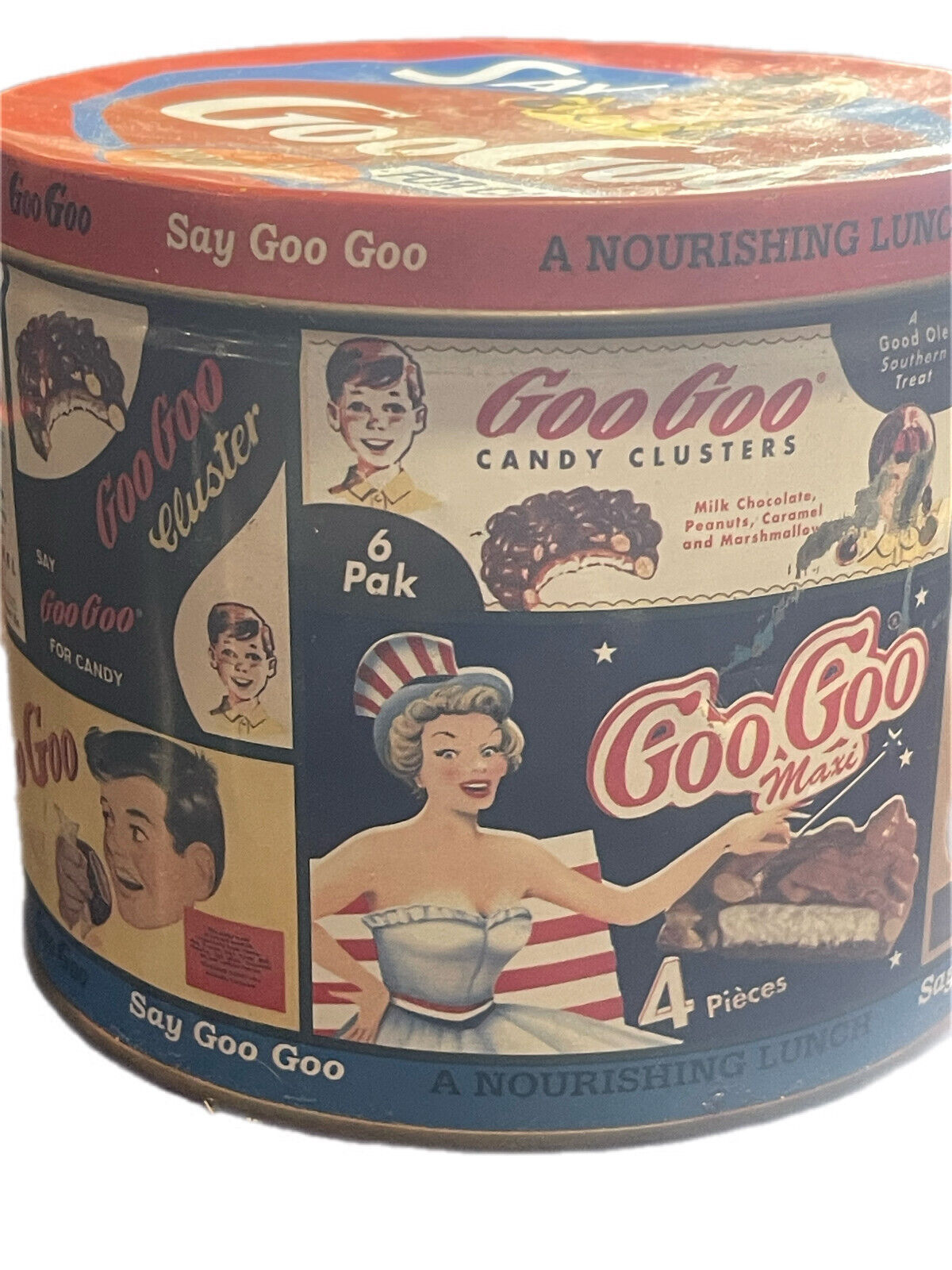 Vintage Say Goo Goo Candy Clusters A Nourishing Lunch Can Container