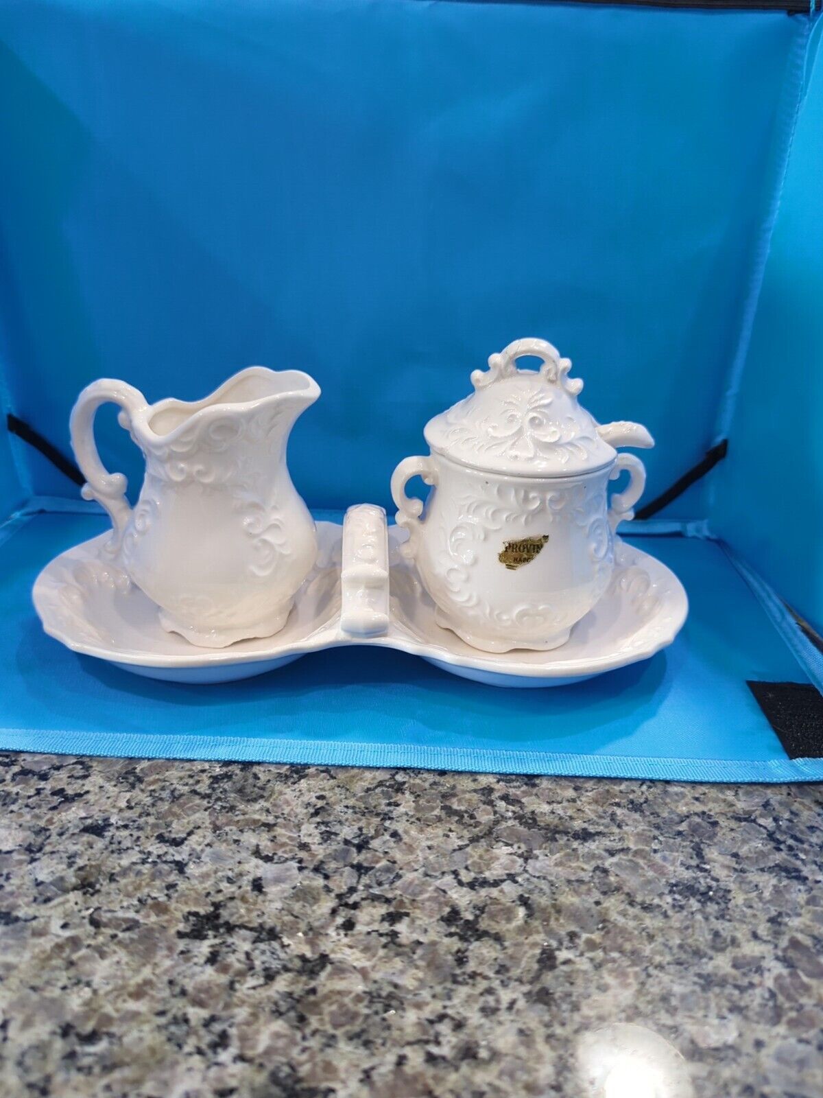 Provincial Napco Sugar And Creamer With Carrying Tray