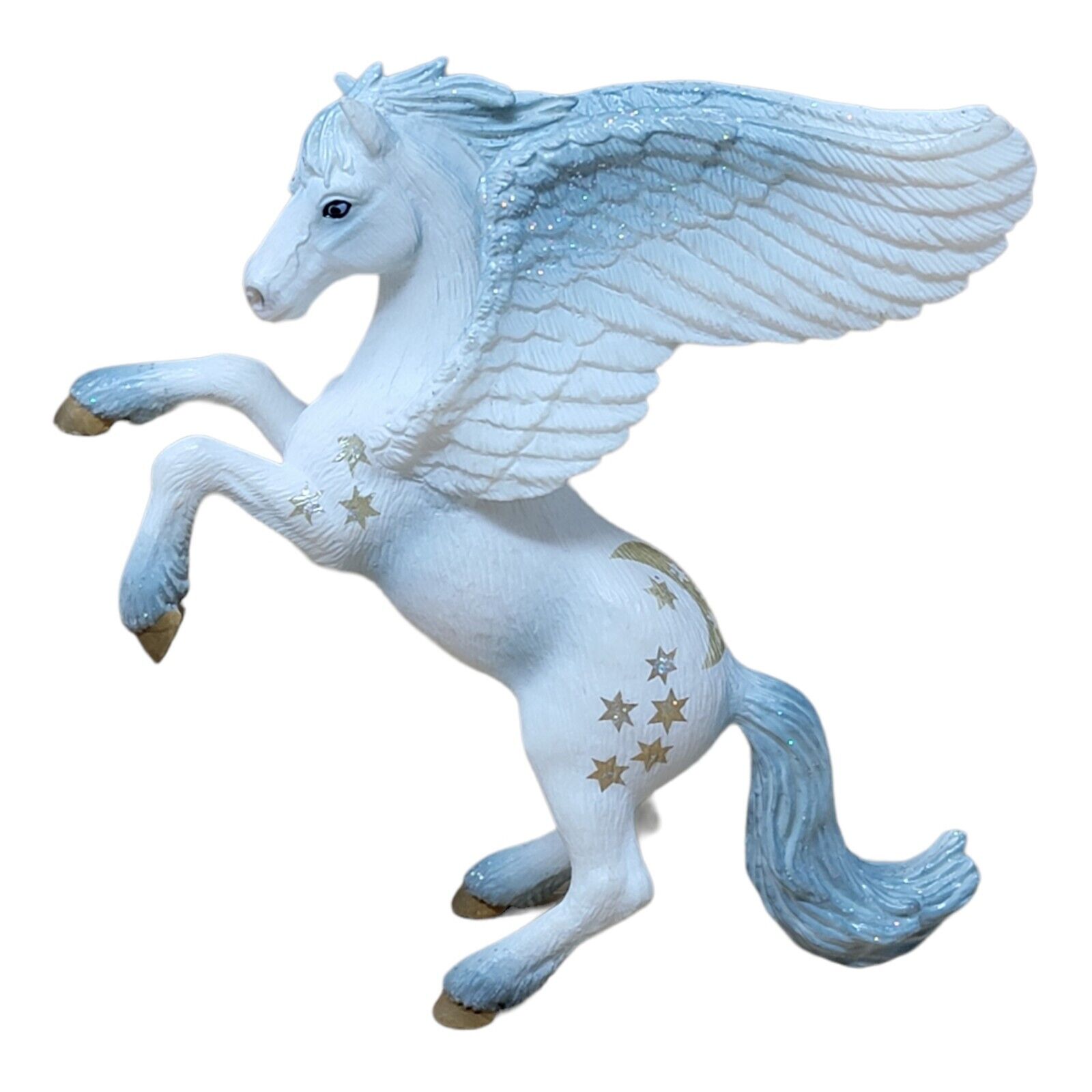Schleich 2004 Bayala Flying White Rearing Pegasus Horse Glitter Moon Stars 70433